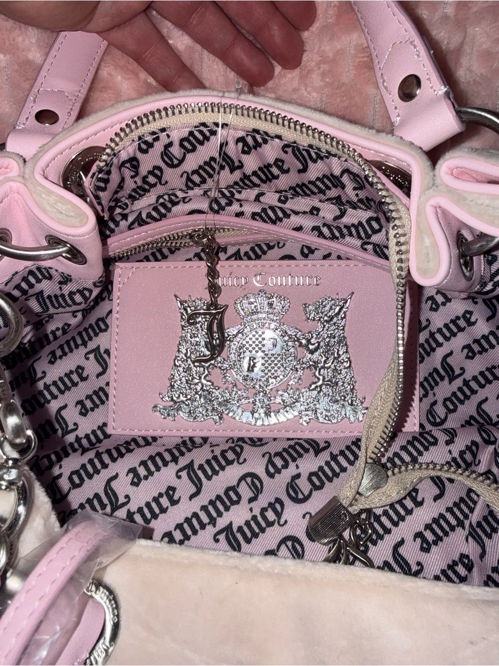 Juicy Couture UK Twig Dog Dumpling / Hobo - Pink and Beige - NWT ! - Picture 10 of 15